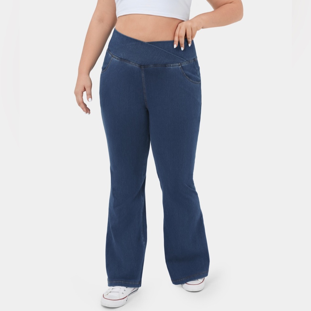 Halara Magic High Waisted, Crossover, Pocket, Flare Pants Plus Size - 1X - Picture 2 of 3